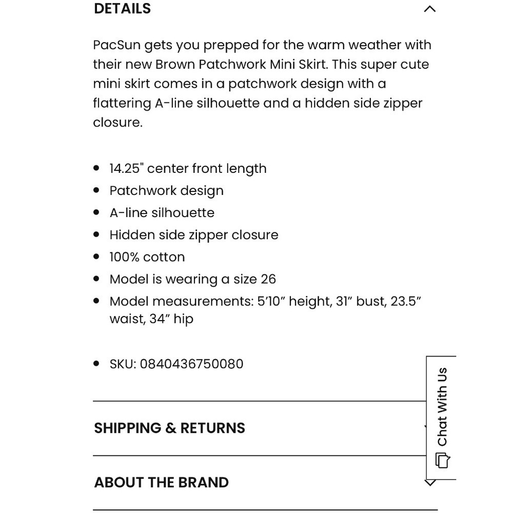 PacSun Two-Toned Mini Jean Skirt Patchwork Exposed Seams Cotton Denim Size 24 - Picture 15 of 16